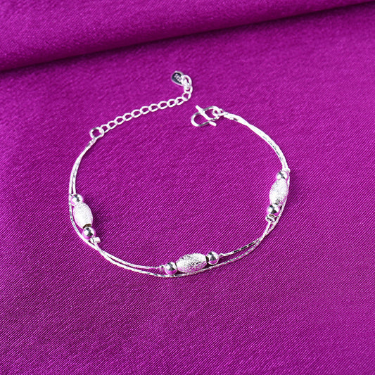 Plated Double Layer Light Bead Frosted Bracelet