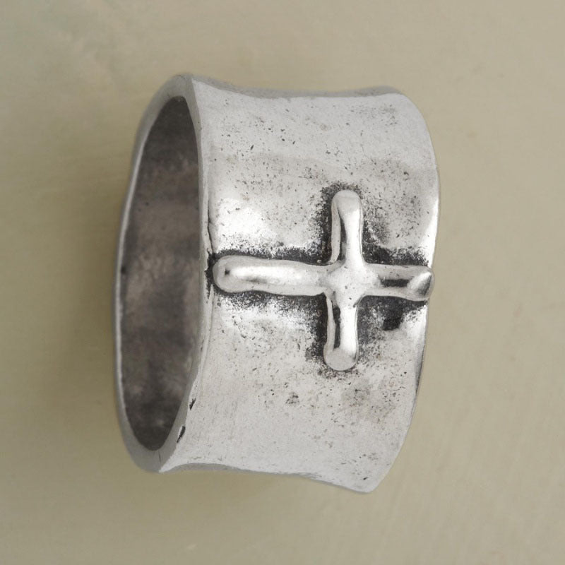 Face Shank Vintage Cross Style Popular Ring