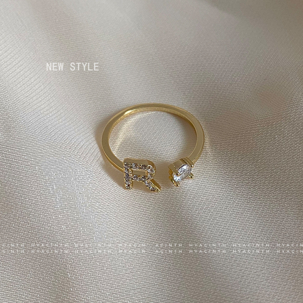 Women's Personalized Letters Niche Design Open Light Luxury Rings