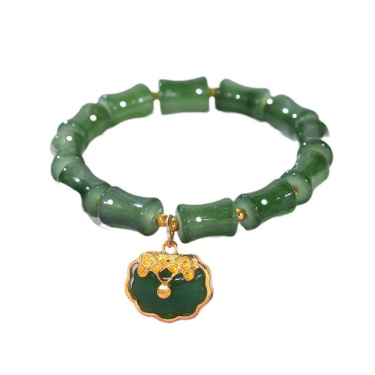 Imitation Aventurine Festival Height Peace Buckle Bracelets