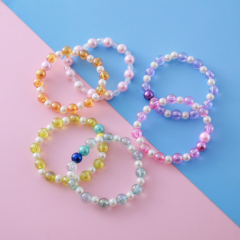 Cute Cartoon Transparent Beads Imitation Pearl Bracelets