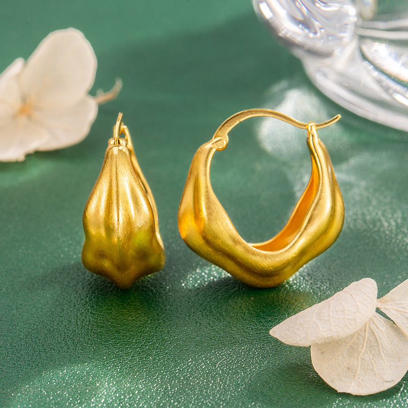 Women's Brushed Ear Clip Simple Elegant High-grade Earrings