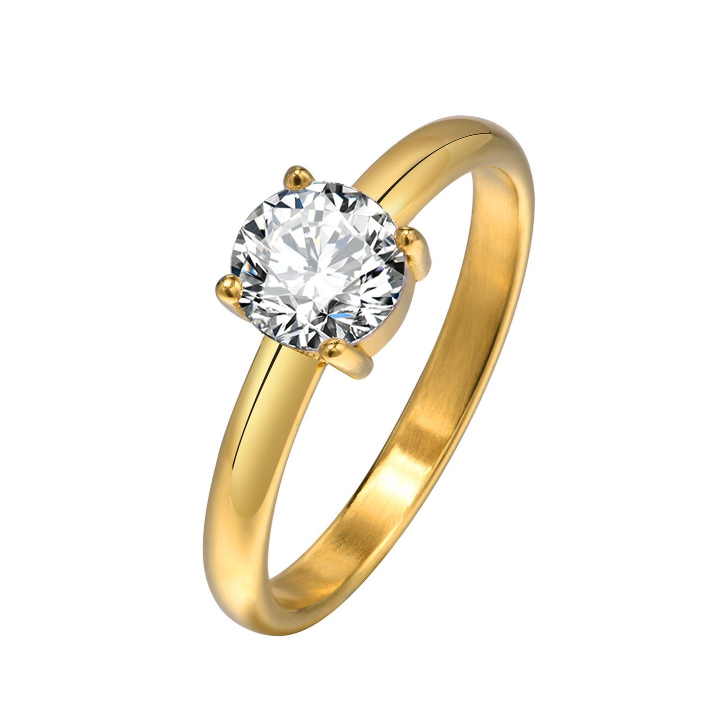 Women's Titanium Steel Black White Zircon Oval Water Drop Rings