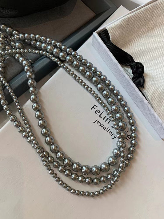 Sier Gray High Sense Retro Affordable Luxury Niche Necklaces