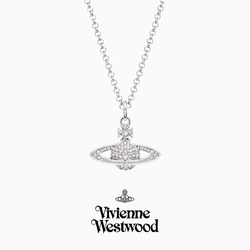 Women's Sterling Sier Classic Saturn Pearl Pin Necklaces