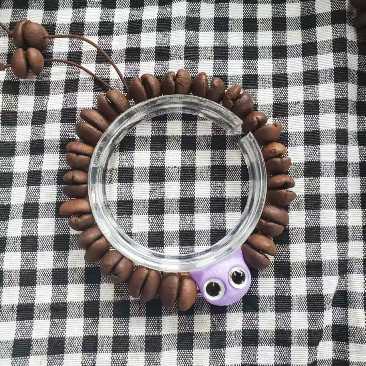 Coffee Bean Ebony Kitten Head Passion Fruit Seed Bracelets