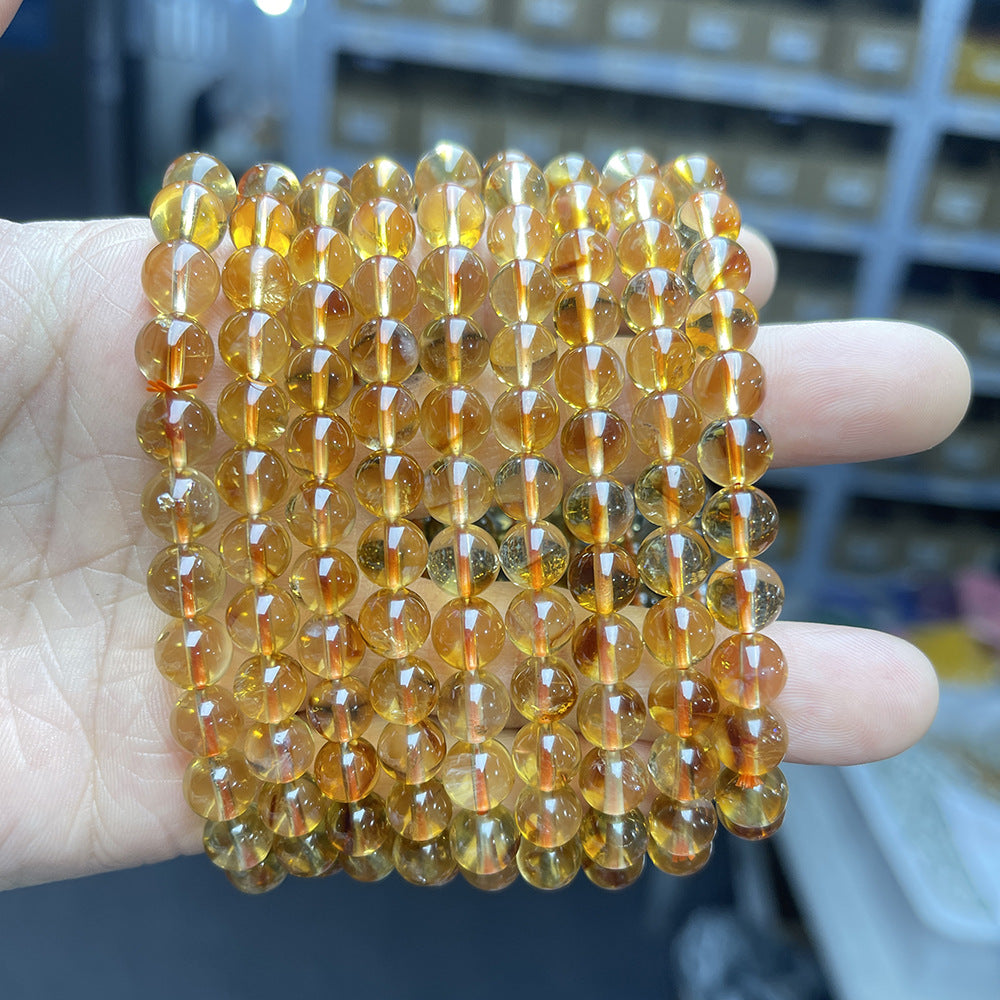 Yellow Tower Crystal High Ice Transparent Citrine Net Bracelets