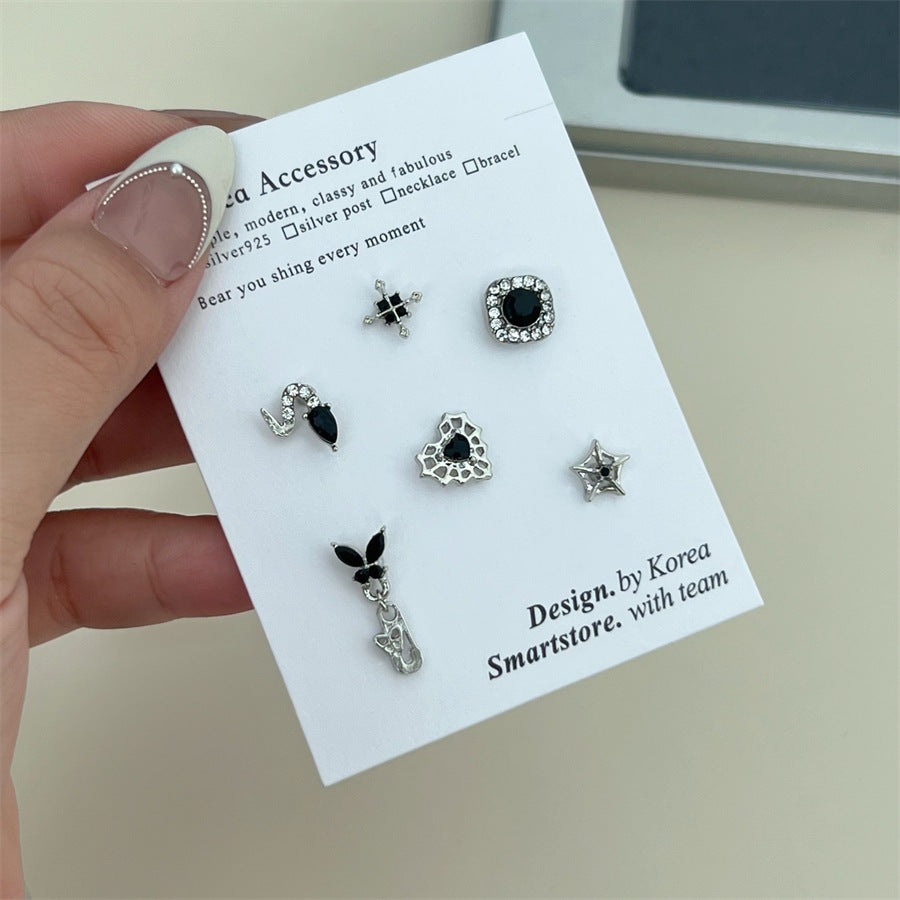 Spider Web Butterfly Suit Simple Compact Earrings