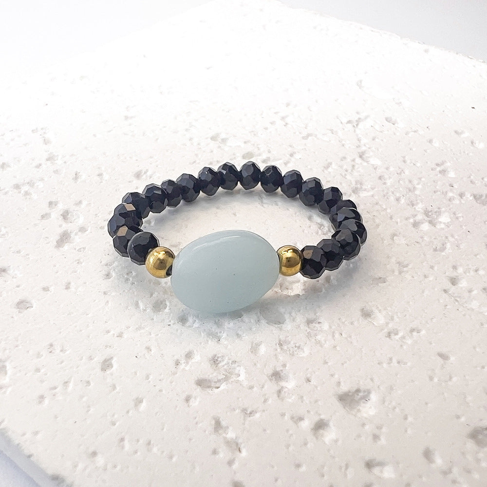 Cute Colored Glaze Luminous Glow Beaded Rings