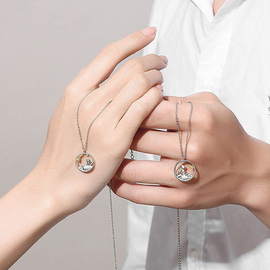 Little Prince Fox Female Hollow Circle Pendants