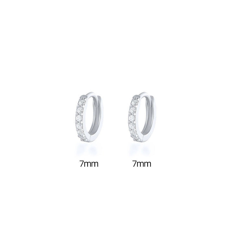 Women's Korean Style Simple Gang Drill Zircon Fresh Earrings