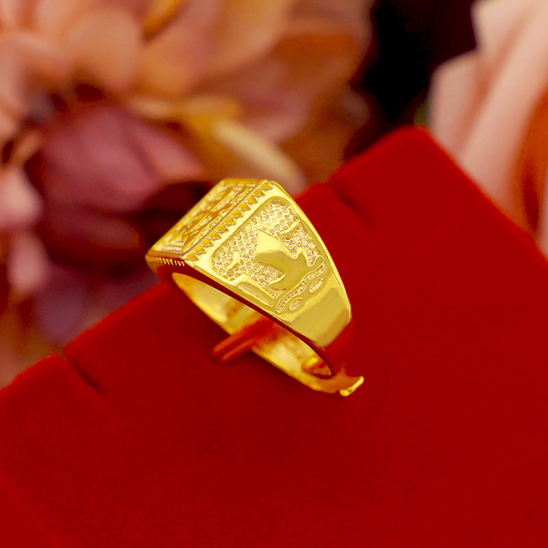 Men's Shop Style Pure Copper Gold-plated Stylish Rings