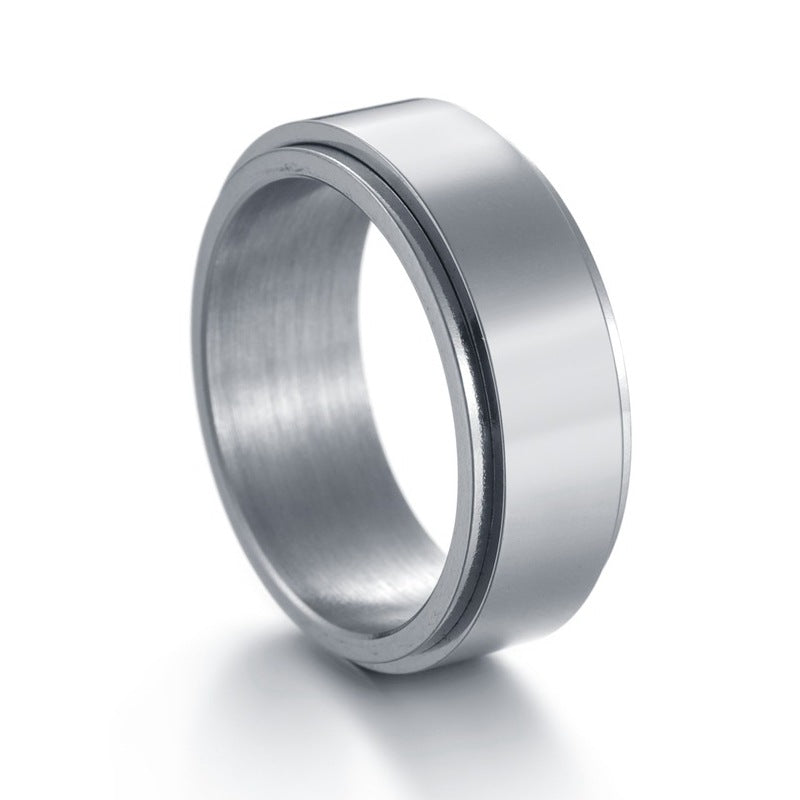 Men's Ornament Trendy Jewellery Width Titanium Steel Rings
