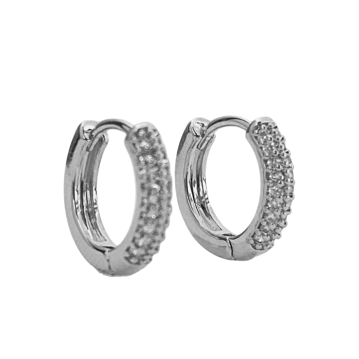 Surface Simple Copper Micro Inlaid Zircon Earrings