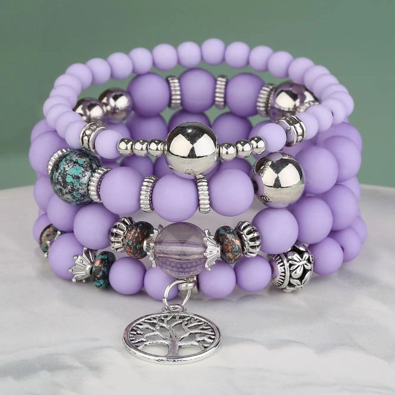 Women's Bohemian Suit Lucky Tree Charm Beaded Bracelets