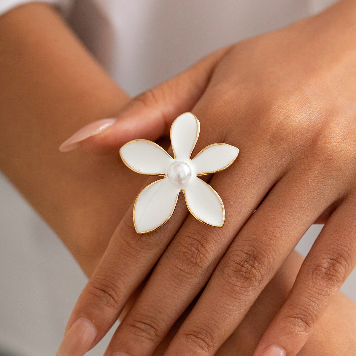 Beautiful Flowers Big Metallic Bohemian Stereo Starfish Rings