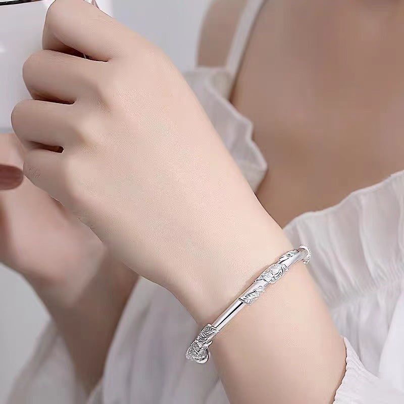 Branch Solid Push-pull Sier-plated Female Light To Bracelets