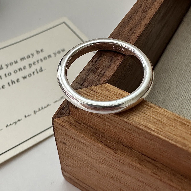 Sier Korean Style Niche Design Simple Loach Rings