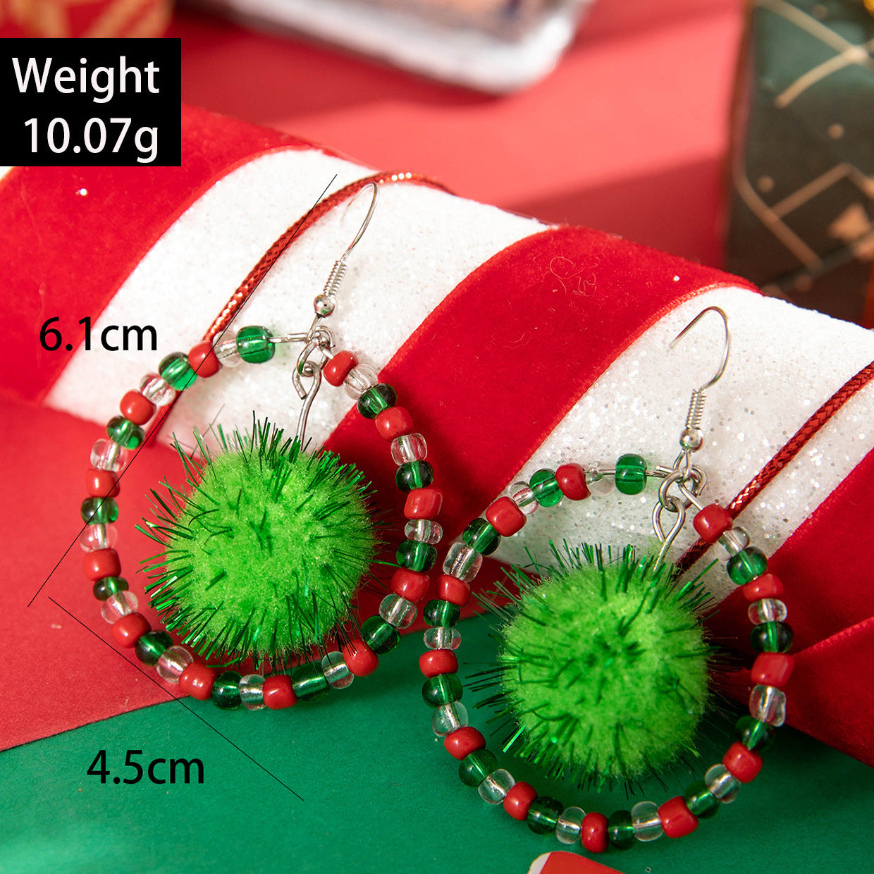 Women's Christmas Tree Bowknot Colorful Garland Unique Earrings