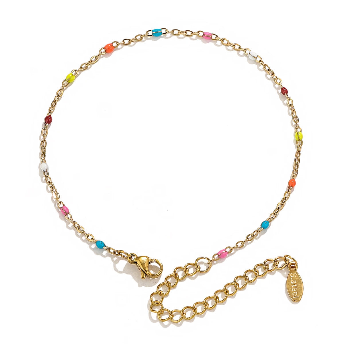 Niche Design Stainless Steel Enamel Cross Chain Bracelets