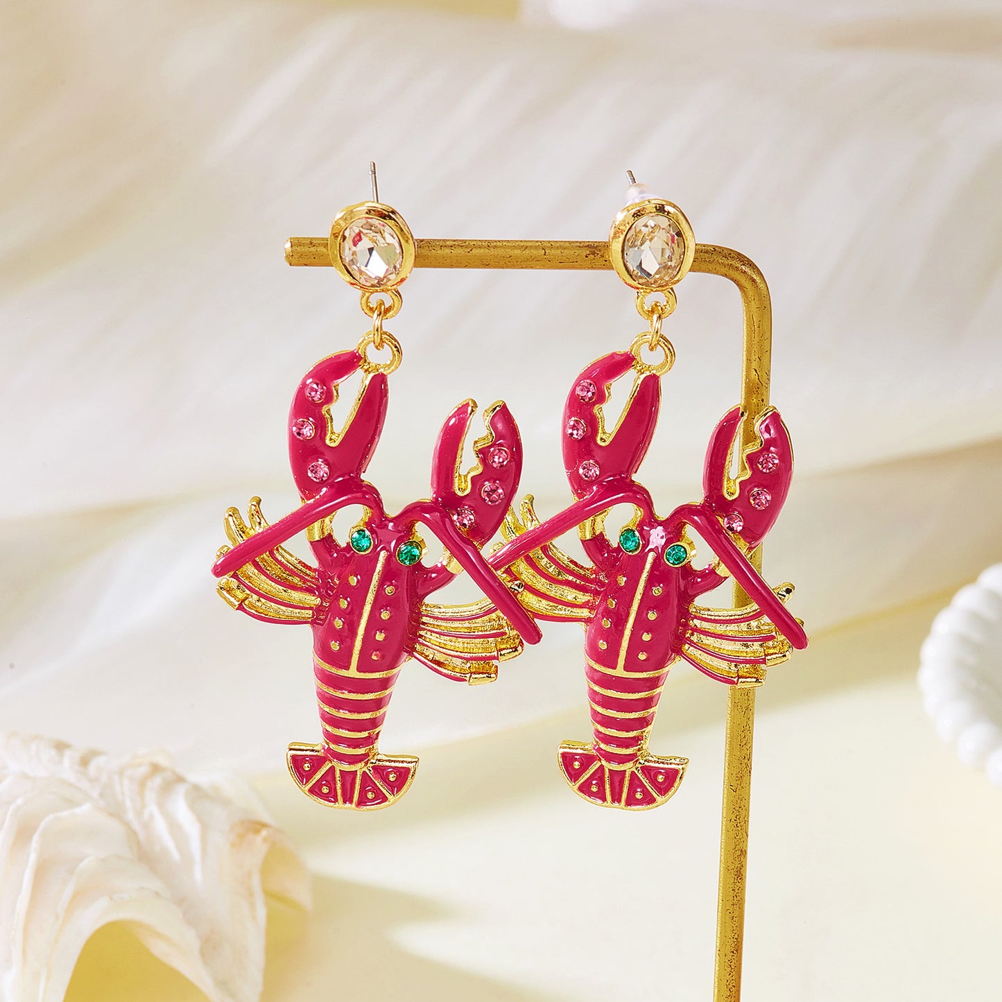 Exaggerated Lobster Personalized Trendy Ocean Vacation Earrings