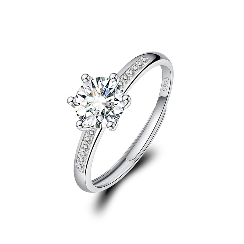 Women's Live Broadcast Fashion Moissanite Simulation Couple Wedding Ring