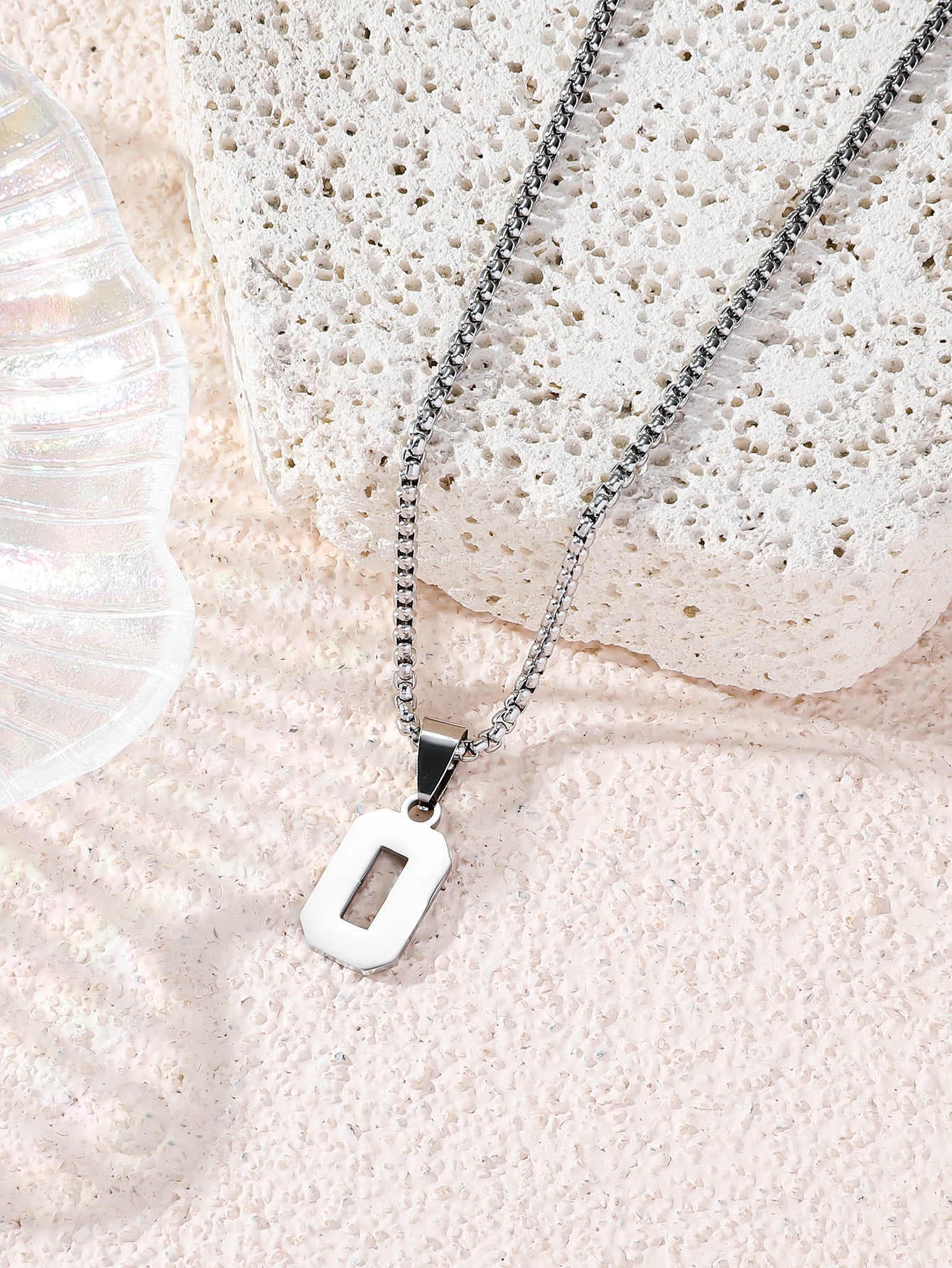 Fashion Stainless Steel Double-sided Digital Male Female Personality Hip Hop Necklaces