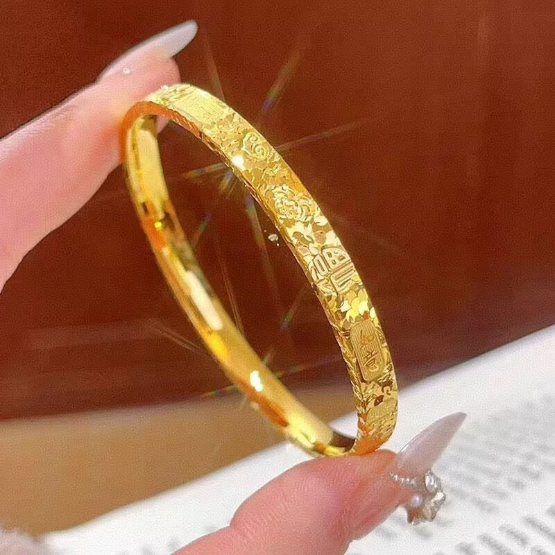 Women's Words Three-sided Mush Ice Light Luxury Alluvial Bracelet