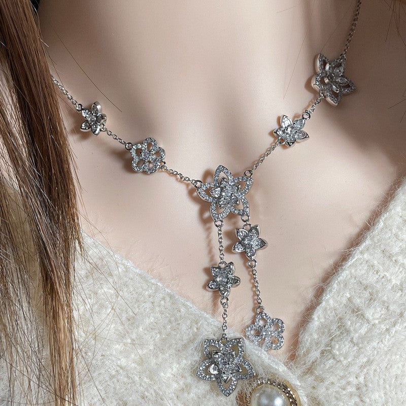 Vacation Exaggerated Style Flower Fashionable Niche Design Necklaces