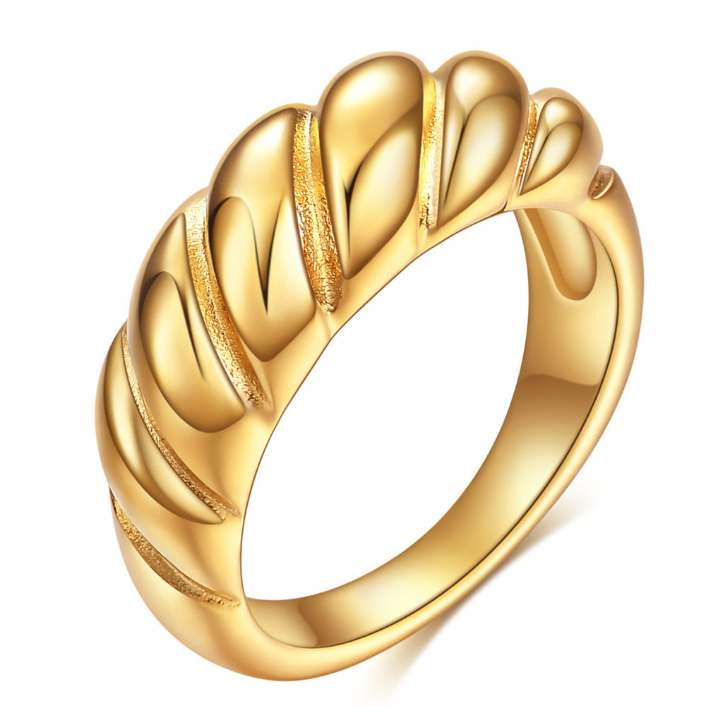 Creative Simple Stainless Steel Casting Gold Rings
