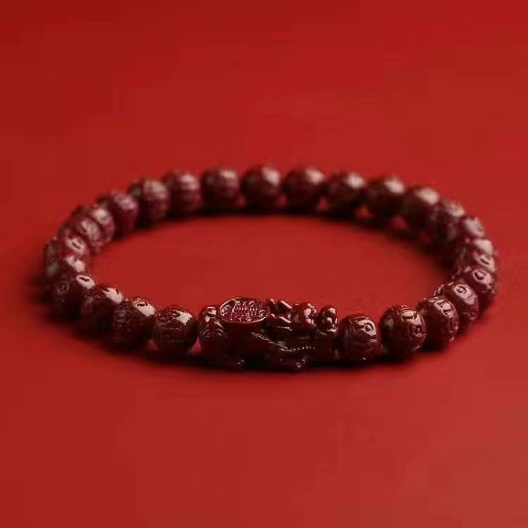 Men's Cinnabar Life Purple Gold Sand Buddha Bracelets