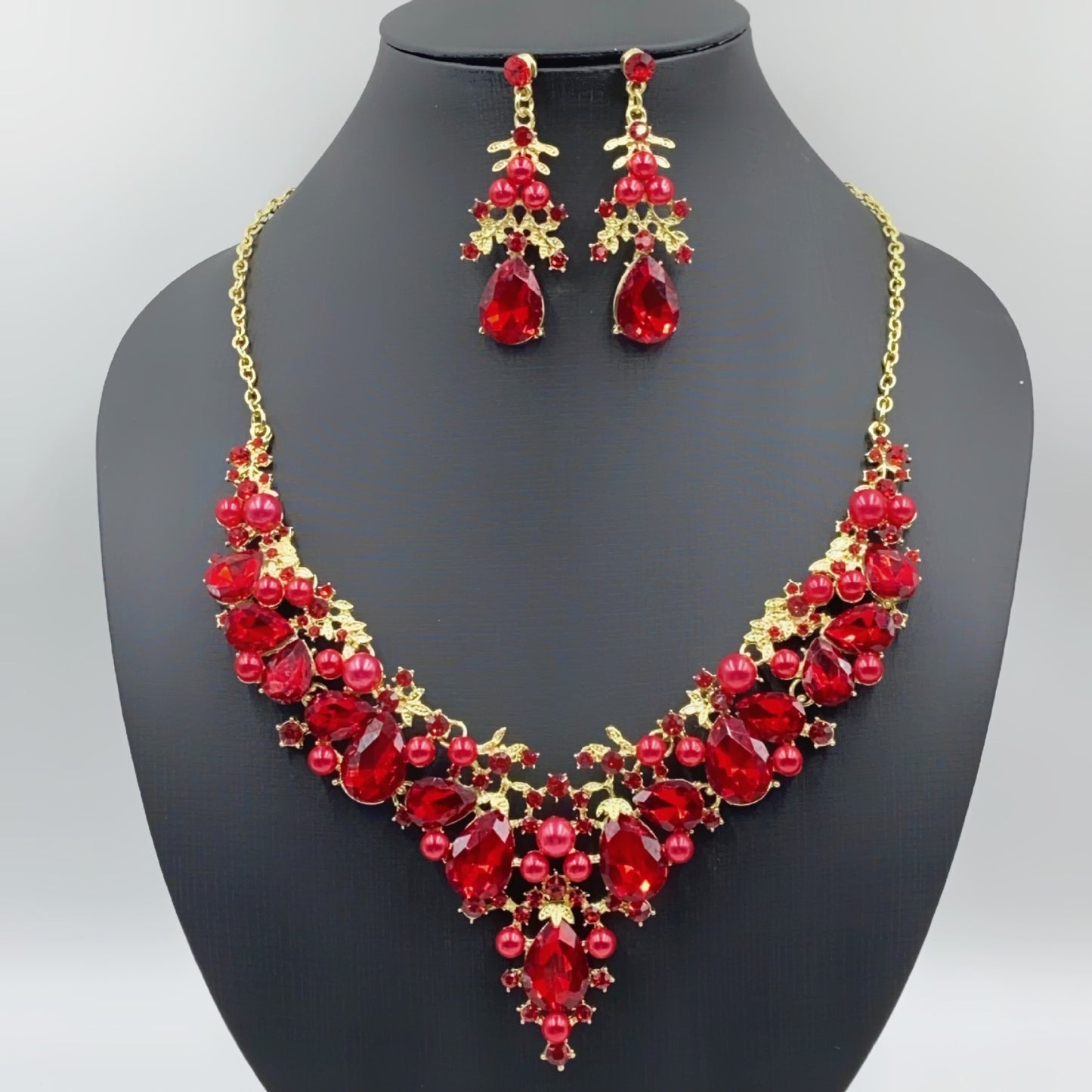 Pearl Water Drop Bridal Wedding Over Rhinestone Necklaces