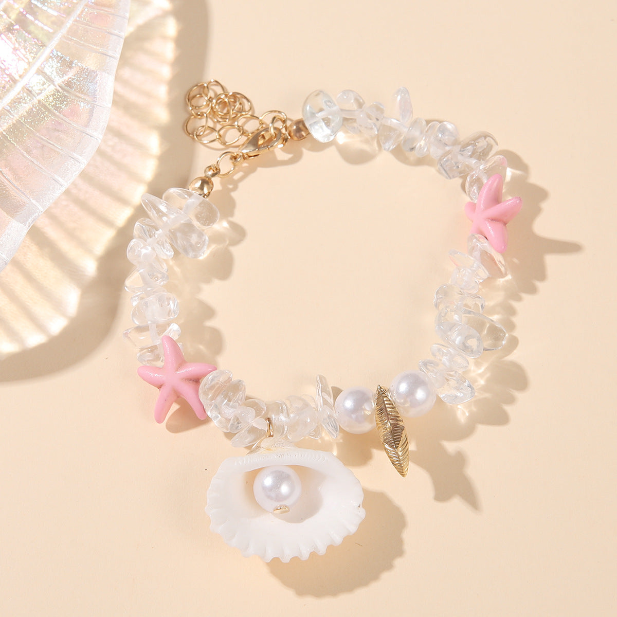 Vacation Style Shell Imitation Pearl Gravel Bracelets