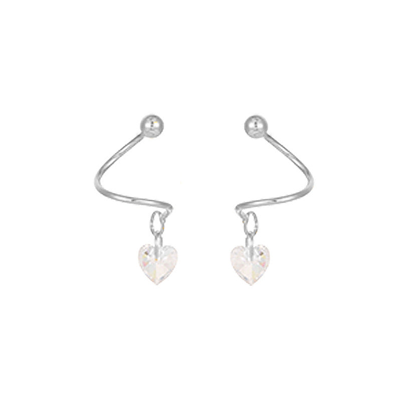 Screw Tightening Buckle Zircon Star Ear Spring Earrings