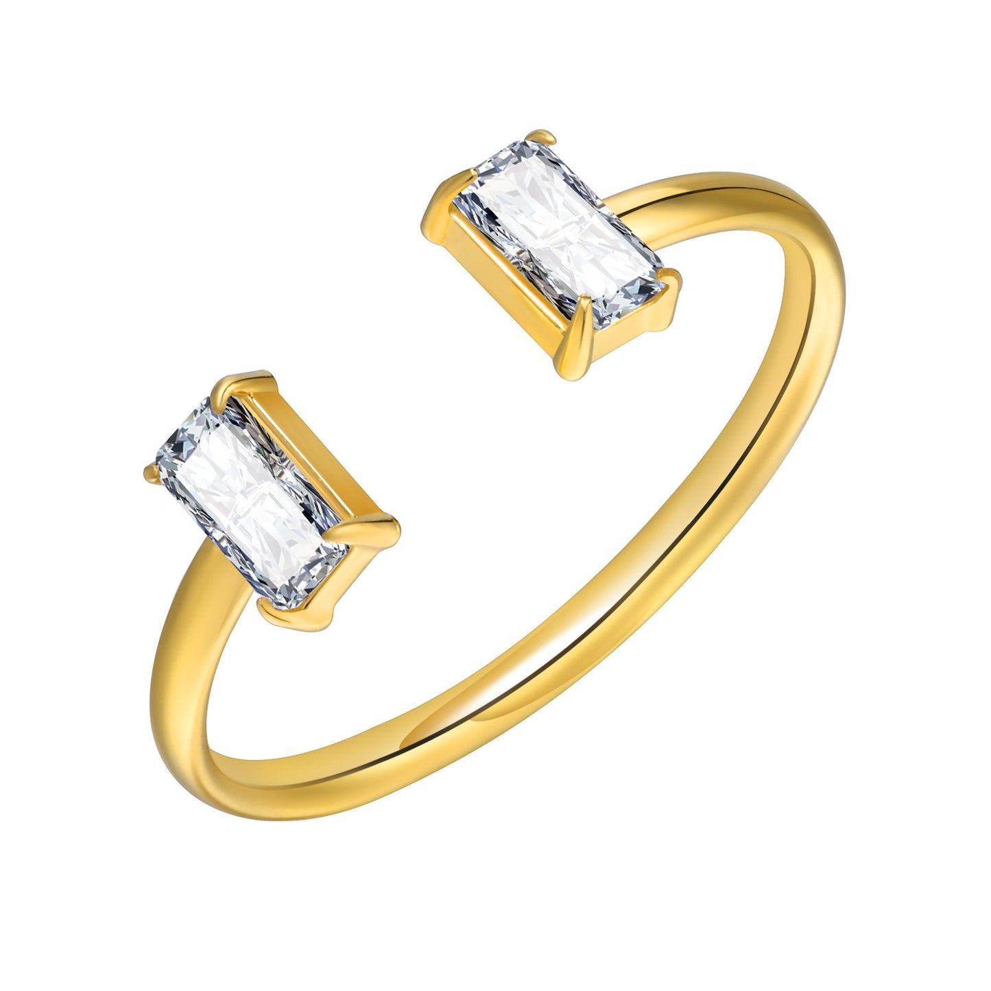 Women's Titanium Steel Black White Zircon Oval Water Drop Rings