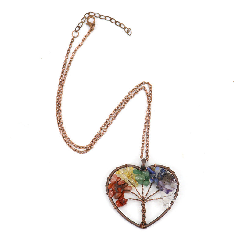 Copper Wire Winding Crystal Gravel Lucky Necklaces