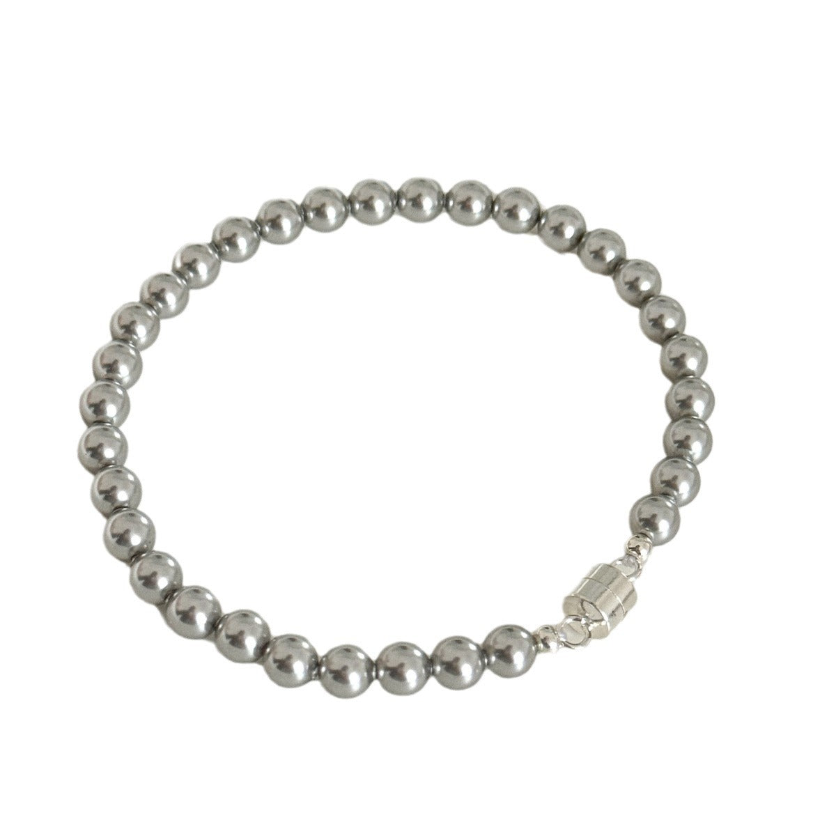 Perfect Circle Sier Gray Pearl Magnetic Bracelets