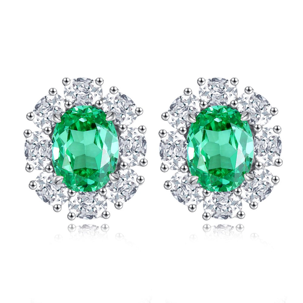 Women's Sterling Sier For Full Rhinestone Zircon High Carbon Earrings