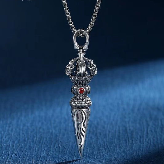 Men's Sier Monster Subduing Club Vajra Trendy Life Lady Pendants