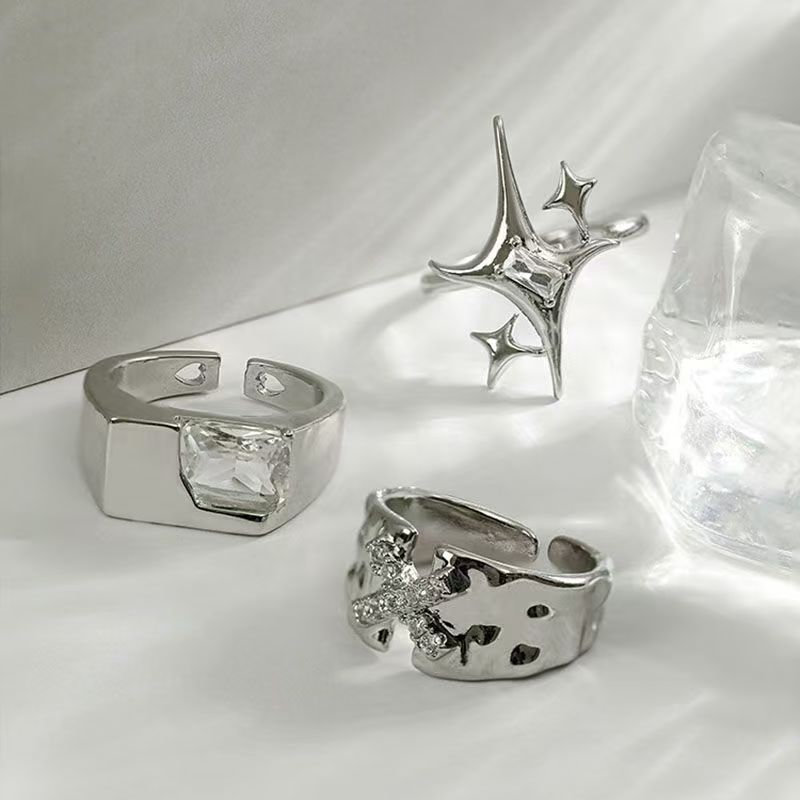 Design High-grade Cold Style Asterism Open Female Rings