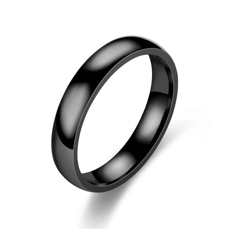 Titanium Steel Female Simple Glossy Couple Ring