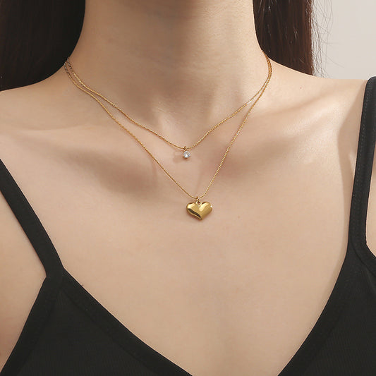 Women's Fashion Elegance Simple Gold Love Sweater Necklaces