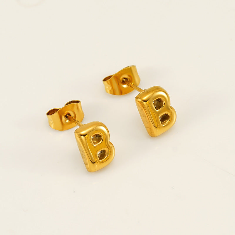 Women's Elegant Titanium Steel Stainless Gold-plated Mini Earrings