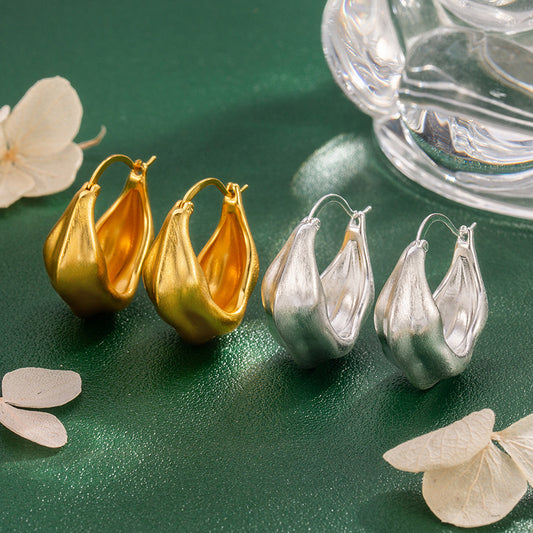 Women's Brushed Ear Clip Simple Elegant High-grade Earrings