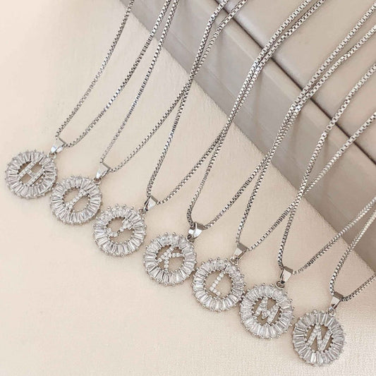 Women's Square Round Letter Titanium Steel Fashion Necklaces