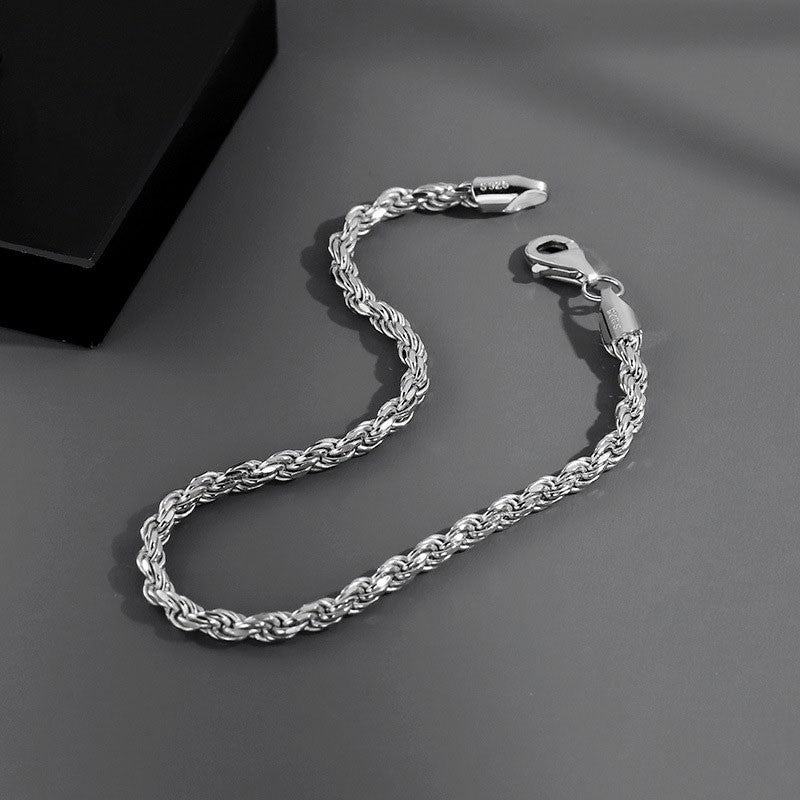 Men's Hip Hop Hemp Flowers Chain Trendy Titanium Bracelets