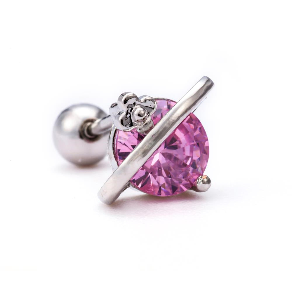 Personality Ear Bone Geometric Micro Inlaid Zircon Stainless Stud Earrings