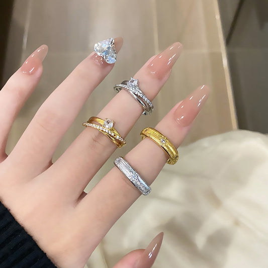 Women's Wide Narrow Version Light Luxury Minority Rings