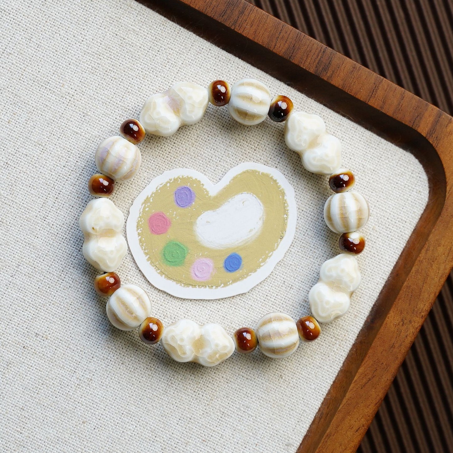 Ceramic Painted Pottery Beads Female Literary Bracelet