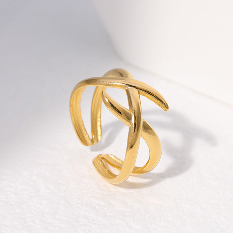 Stainless Steel Open Geometric Irregular Simple Rings